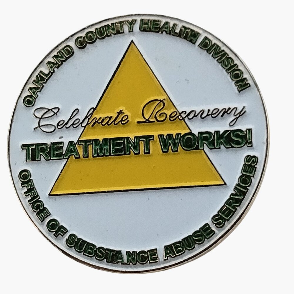 Oakland County Health Division Celebrate Recovery Treatment Works Lapel Pin